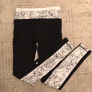 Lululemon printed fast & free leggings w pockets